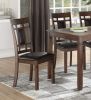 Classic Cherry Finish 6pc Dinng Set Table Bench 4x Chairs Faux Leather Upholstery Kitchen Dining Furniture