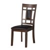 Classic Cherry Finish 6pc Dinng Set Table Bench 4x Chairs Faux Leather Upholstery Kitchen Dining Furniture