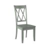 5pc Dining Set Natural Finish Table and 4x Side Chairs Teal Finish Wooden Kitchen Dining Room Furniture