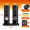 Electric Salt and Pepper Grinder Set, One Hand Adjustable Coarseness, Battery Powered with Stand, Seasoning Tools for Kitchen, Dining or Gifts, Black