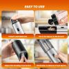 Gravity Electric Salt and Pepper Grinder Set, Adjustable Coarseness, Battery Powered with LED Light, One Hand Automatic Operation, Stainless Steel, Bl