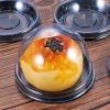 Plastic Containers with Lids Black Cupcake Boxes 50Pcs Clear Cupcake Stand Mini Cupcake Container Disposable Mooncake Boxes for Christmas Gift 2.8 X 1