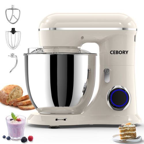 3-IN-1 Electric Stand Mixer, 660W 10-Speed With Pulse Button, Attachments Include 6.5QT Bowl, Dough Hook, Beater, Whisk For Most Home Cooks, Almond Cr 3-IN-1 Electric Stand Mixer, 660W 10-Speed With Pulse Button, Attachments Include 6.5QT Bowl, Dough Hook, Beater, Whisk For Most Home Cooks, Almond Cr
