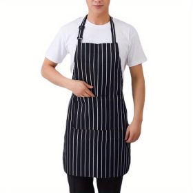 1pc Black Apron, Unisex Adjustable Bib Apron With 2 Pockets, Cooking Kitchen Apron For Women Men, Kitchen BBQ Apron, Cotton Linen Chef Apron For Cooki (Color: 1pc)