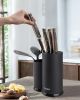 Knife Block Holder, Cookit Universal Knife Block without Knives, Unique Double-Layer Wavy Design, Round Black Knife Holder for Kitchen, Space Saver Kn