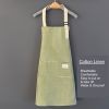 1pc Adjustable Kitchen Cooking Apron Cotton And Linen Machine Washable With 2 Pockets